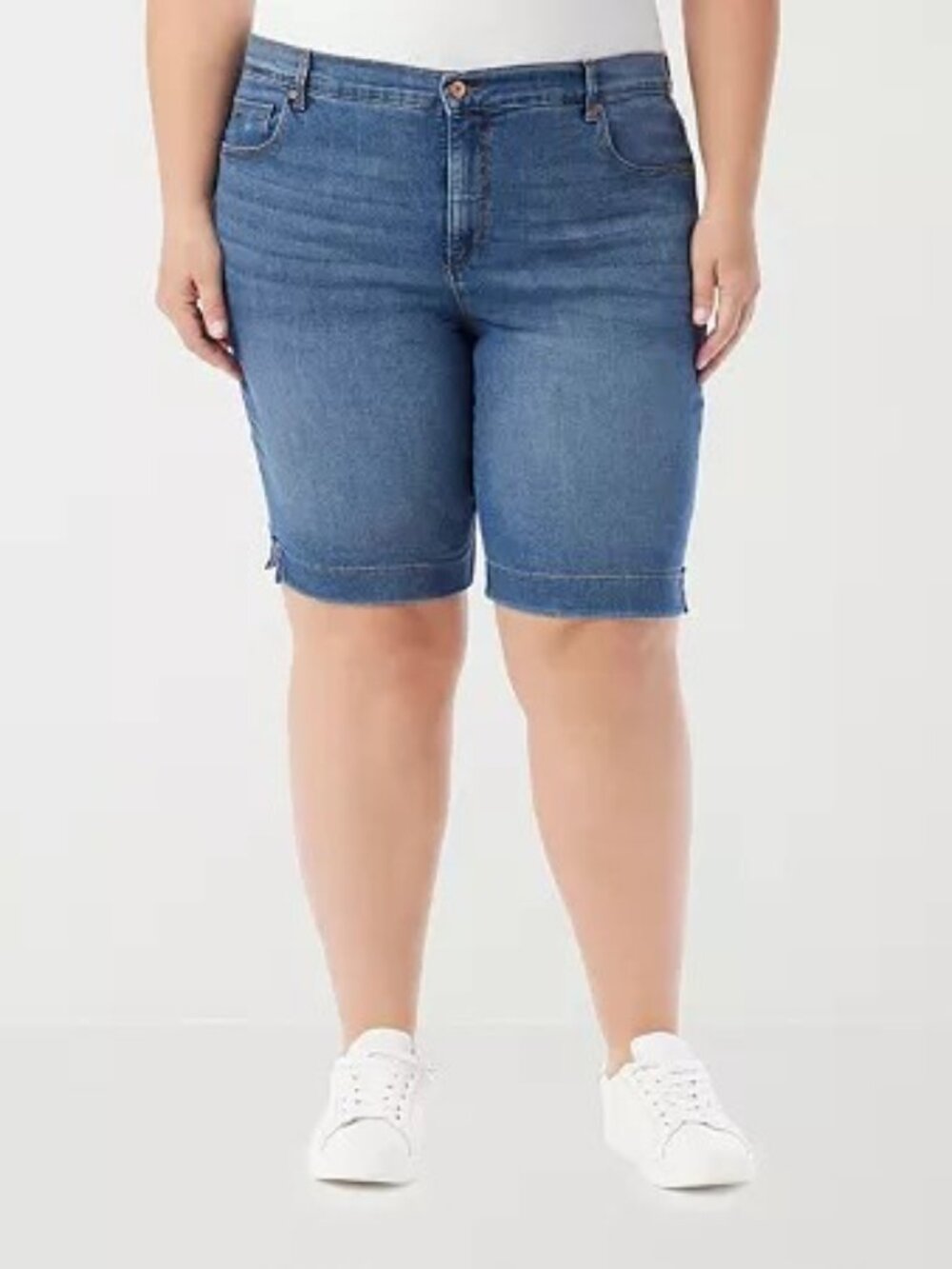 Plus Size Gloria Vanderbilt Amanda Bermuda Shorts, Size: 24W, Blue